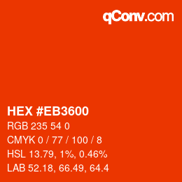 Color code: HEX #EB3600 | qconv.com
