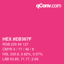 Color code: HEX #EB367F | qconv.com
