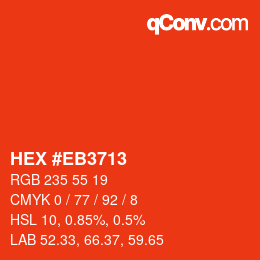 Color code: HEX #EB3713 | qconv.com