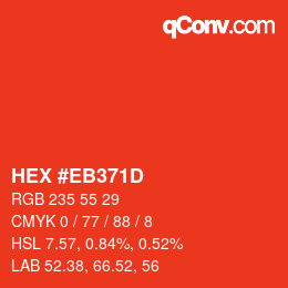 Color code: HEX #EB371D | qconv.com