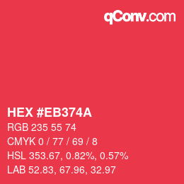 Color code: HEX #EB374A | qconv.com