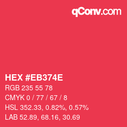 Color code: HEX #EB374E | qconv.com