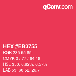 Color code: HEX #EB3755 | qconv.com