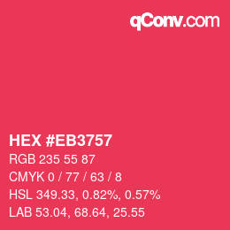 カラーコード: HEX #EB3757 | qconv.com