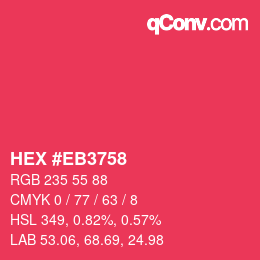 Color code: HEX #EB3758 | qconv.com