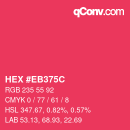 Color code: HEX #EB375C | qconv.com