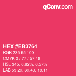 Color code: HEX #EB3764 | qconv.com