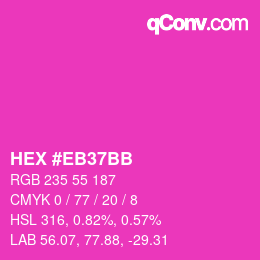 Color code: HEX #EB37BB | qconv.com