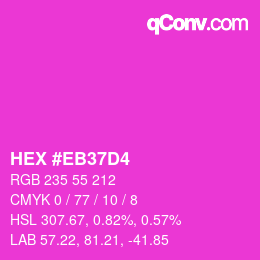 Color code: HEX #EB37D4 | qconv.com