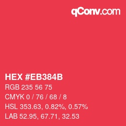 Color code: HEX #EB384B | qconv.com