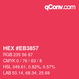Color code: HEX #EB3857 | qconv.com