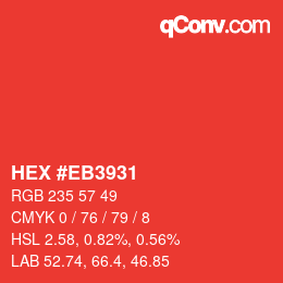Color code: HEX #EB3931 | qconv.com
