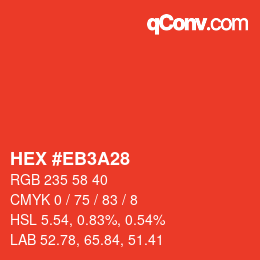 Color code: HEX #EB3A28 | qconv.com