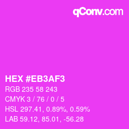 颜色代码: HEX #EB3AF3 | qconv.com