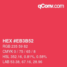 Color code: HEX #EB3B52 | qconv.com