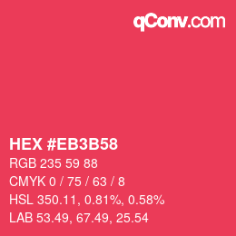 カラーコード: HEX #EB3B58 | qconv.com