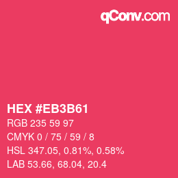 Color code: HEX #EB3B61 | qconv.com