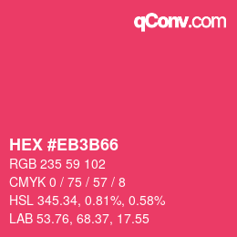 Color code: HEX #EB3B66 | qconv.com