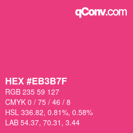 Color code: HEX #EB3B7F | qconv.com