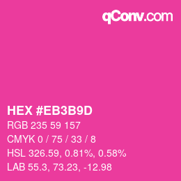 Color code: HEX #EB3B9D | qconv.com