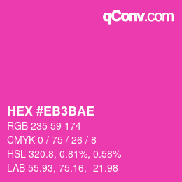 Color code: HEX #EB3BAE | qconv.com
