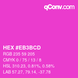 Color code: HEX #EB3BCD | qconv.com
