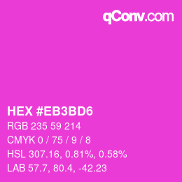 Farbcode: HEX #EB3BD6 | qconv.com