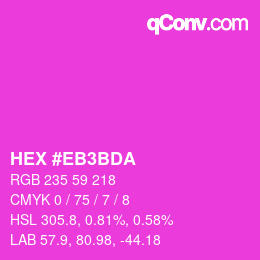 Color code: HEX #EB3BDA | qconv.com