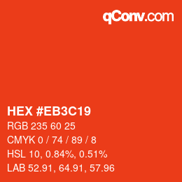 Farbcode: HEX #EB3C19 | qconv.com