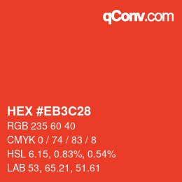 Color code: HEX #EB3C28 | qconv.com