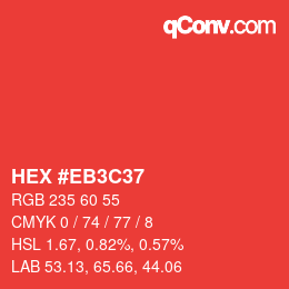 Color code: HEX #EB3C37 | qconv.com