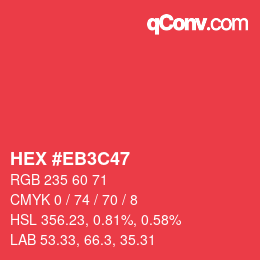 Color code: HEX #EB3C47 | qconv.com