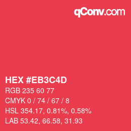 Farbcode: HEX #EB3C4D | qconv.com