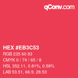 Color code: HEX #EB3C53 | qconv.com