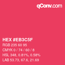 Código de color: HEX #EB3C5F | qconv.com