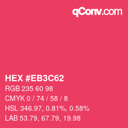 Code couleur: HEX #EB3C62 | qconv.com