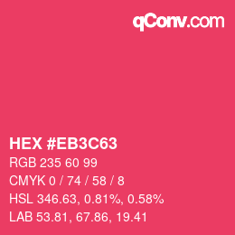 カラーコード: HEX #EB3C63 | qconv.com