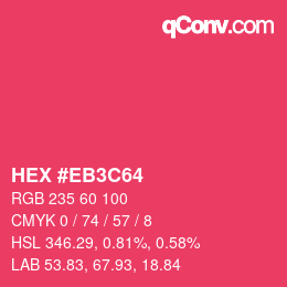 Farbcode: HEX #EB3C64 | qconv.com