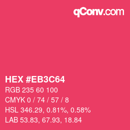 カラーコード: HEX #EB3C64 | qconv.com