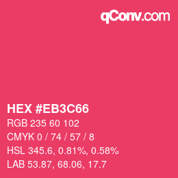 カラーコード: HEX #EB3C66 | qconv.com