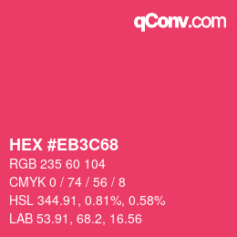 Color code: HEX #EB3C68 | qconv.com