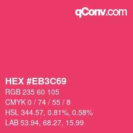 Color code: HEX #EB3C69 | qconv.com