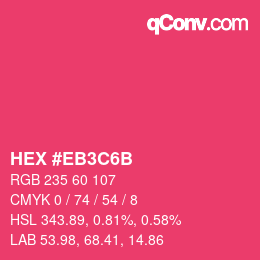 Code couleur: HEX #EB3C6B | qconv.com