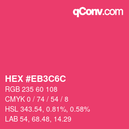 Farbcode: HEX #EB3C6C | qconv.com