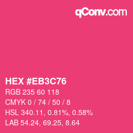 Code couleur: HEX #EB3C76 | qconv.com