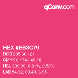 カラーコード: HEX #EB3C79 | qconv.com