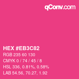 カラーコード: HEX #EB3C82 | qconv.com