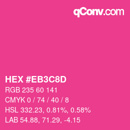 Farbcode: HEX #EB3C8D | qconv.com