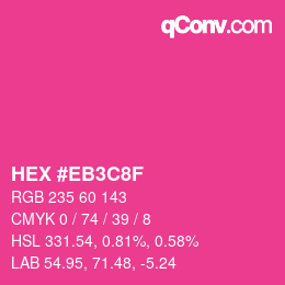 Color code: HEX #EB3C8F | qconv.com