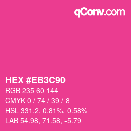 Código de color: HEX #EB3C90 | qconv.com